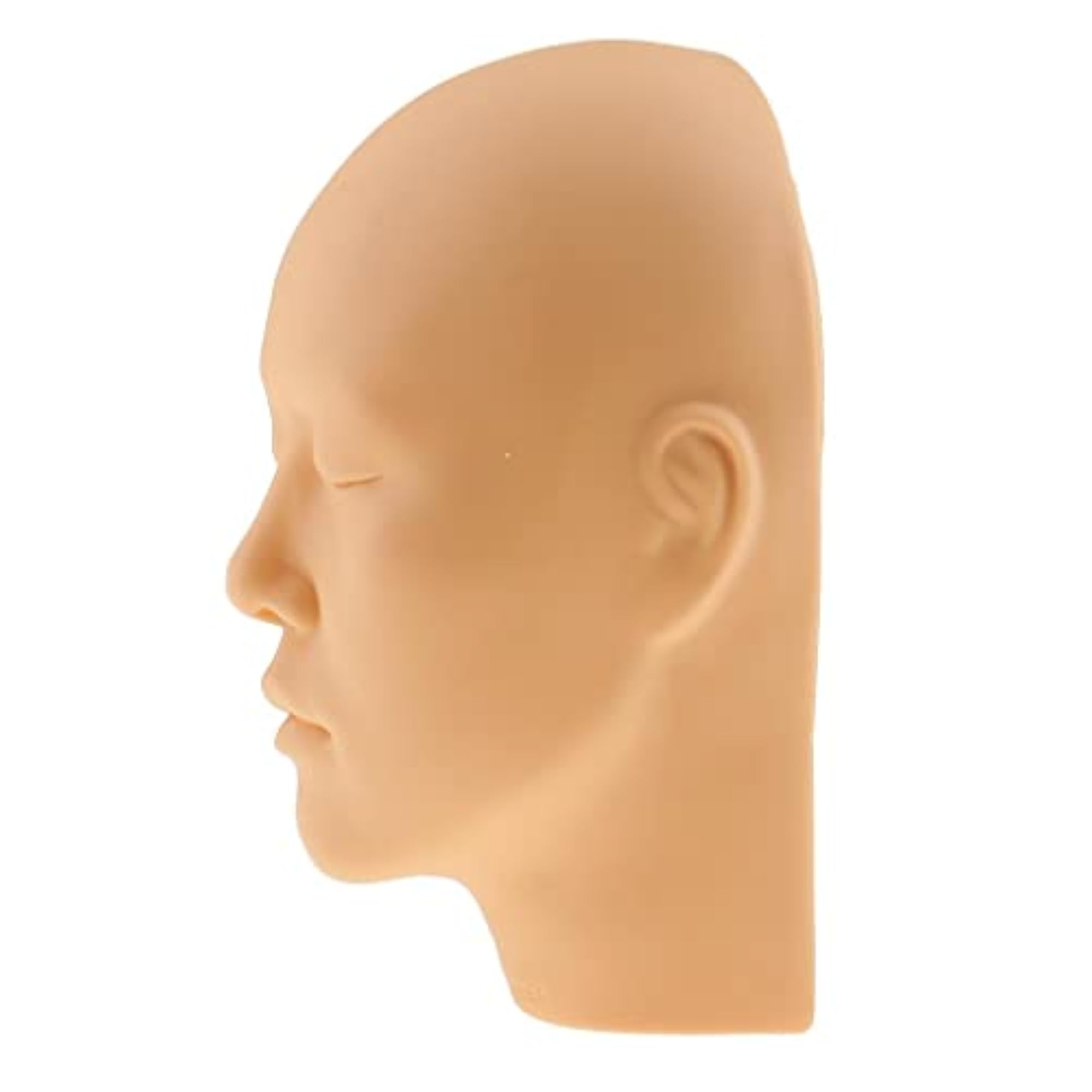 Closed Eyes Soft Silicone Makeup Practice Mannequin Head